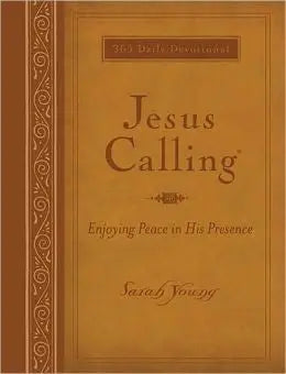 Cover of Jesus Calling, Large Text Brown Leathersoft, with Full Scriptures: Enjoying Peace in His Presence (a 365-Day Devotional) (Large Deluxe)