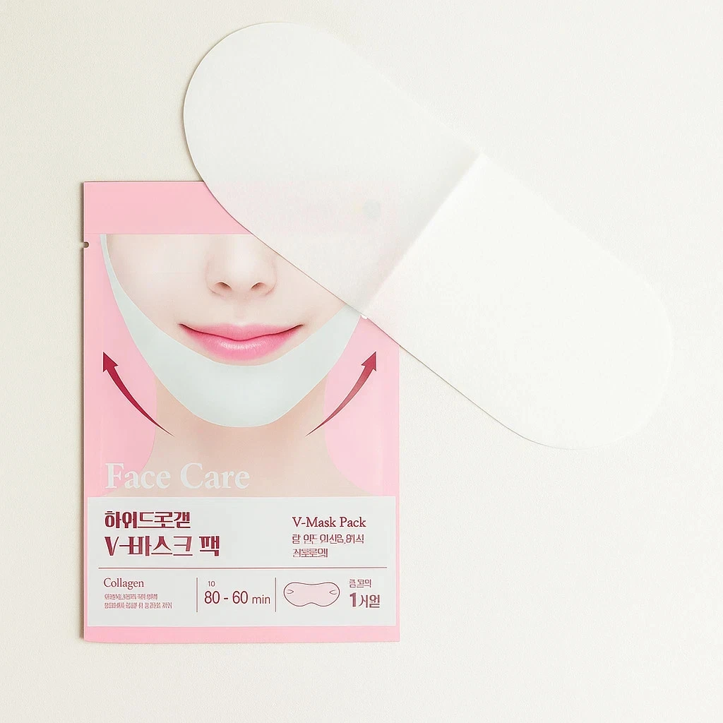 Korean 4pcs Collagen V Line Face Mask and 4pcs Lip Tattoo Tint Firming K Beauty