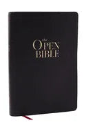 The Open Bible: Read and Discover the Bible for Yourself (Nkjv, Black Leathersoft, Red Letter, Comfort Print) - stevensbooks