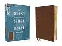 Niv, Quest Study Bible, Large Print, Leathersoft, Brown, Comfort Print: The Only Q and A Study Bible - stevensbooks