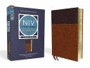 NIV Study Bible, Fully Revised Edition, Large Print, Leathersoft, Brown, Red Letter, Comfort Print - stevensbooks