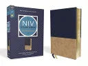 NIV Study Bible, Fully Revised Edition, Leathersoft, Navy/Tan, Red Letter, Comfort Print - stevensbooks
