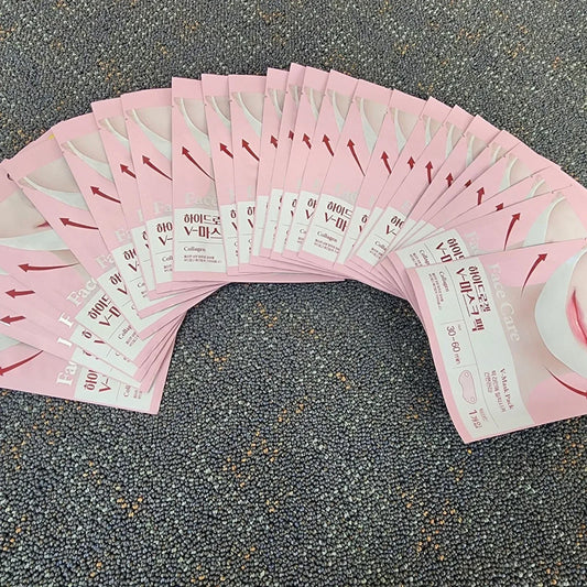 5 Pcs Mein Korean Hydrogel V Line Mask Pack Jawline Lift and Collagen Firming Care - stevensbooks