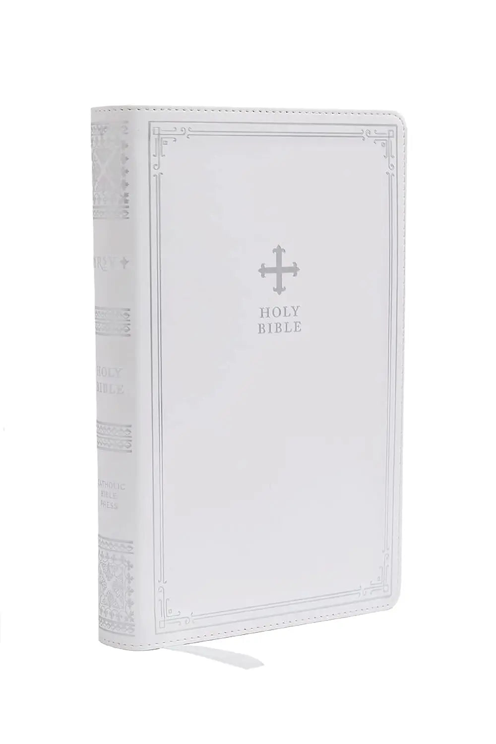 Nrsv, Catholic Bible, Gift Edition, Leathersoft, White, Comfort Print: Holy Bible Stevens Books