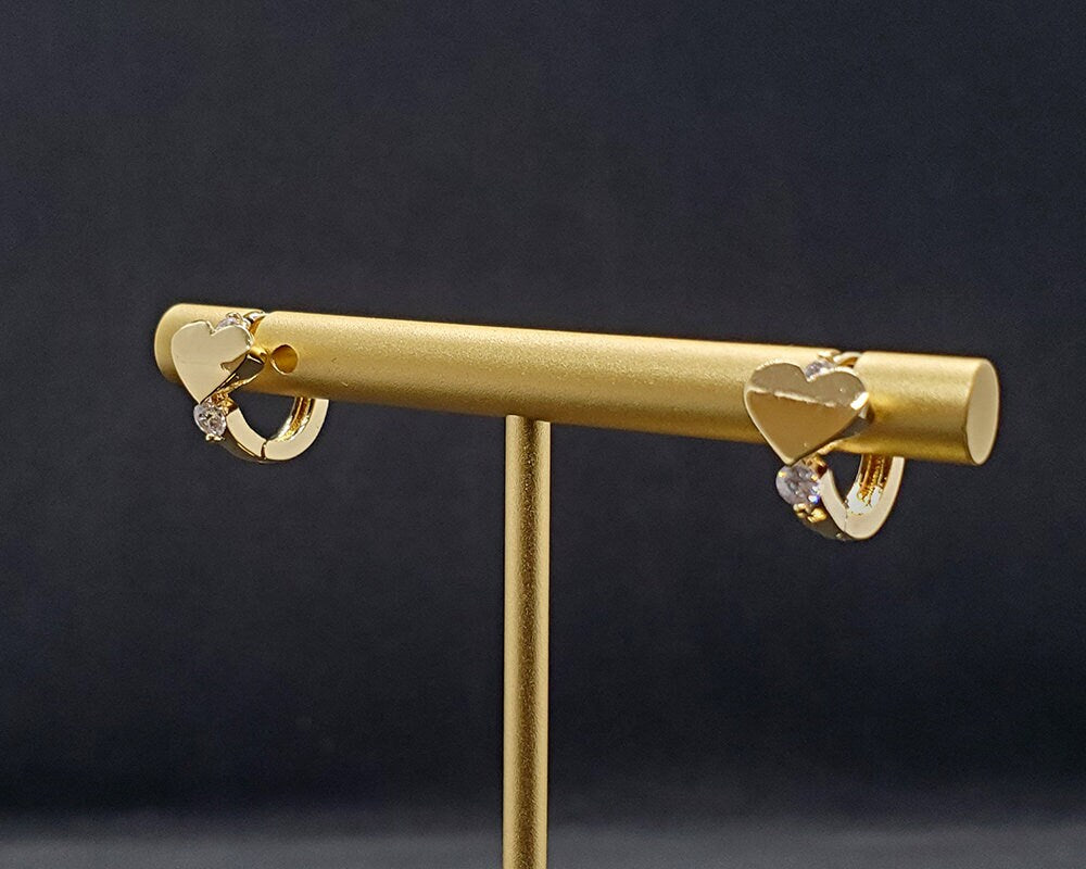💛 Petit Cœur Doré – Elegant 14K Gold-Plated Earrings, Everyday Jewelry Gift