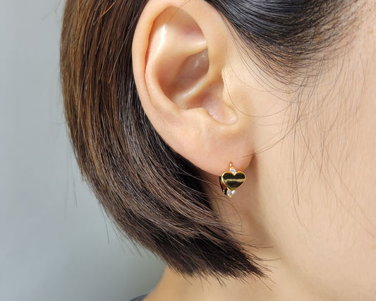 π Petit CΕur DorΓ© β Elegant 14K Gold-Plated Earrings, Everyday Jewelry Gift