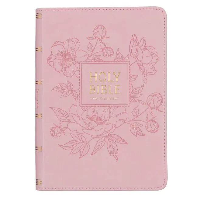 KJV Holy Bible, Compact Large Print Faux Leather Red Letter Edition - Ribbon Marker, King James Version, Pink - Ingram
