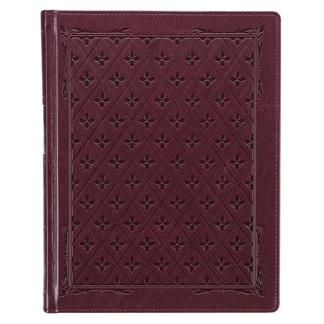 KJV Holy Bible, Large Print Note-Taking Bible, Faux Leather Hardcover - King James Version, Burgundy - stevensbooks
