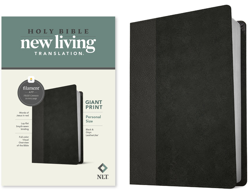 NLT Personal Size Giant Print Bible, Filament Enabled Edition (Red Letter, Leatherlike, Black/Onyx) - Ingram