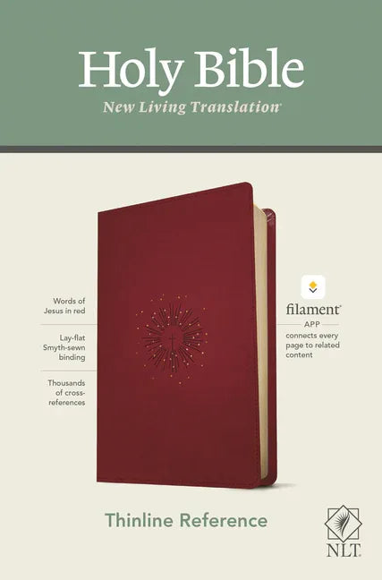 NLT Thinline Reference Bible, Filament Enabled Edition (Red Letter, Leatherlike, Berry) - stevensbooks