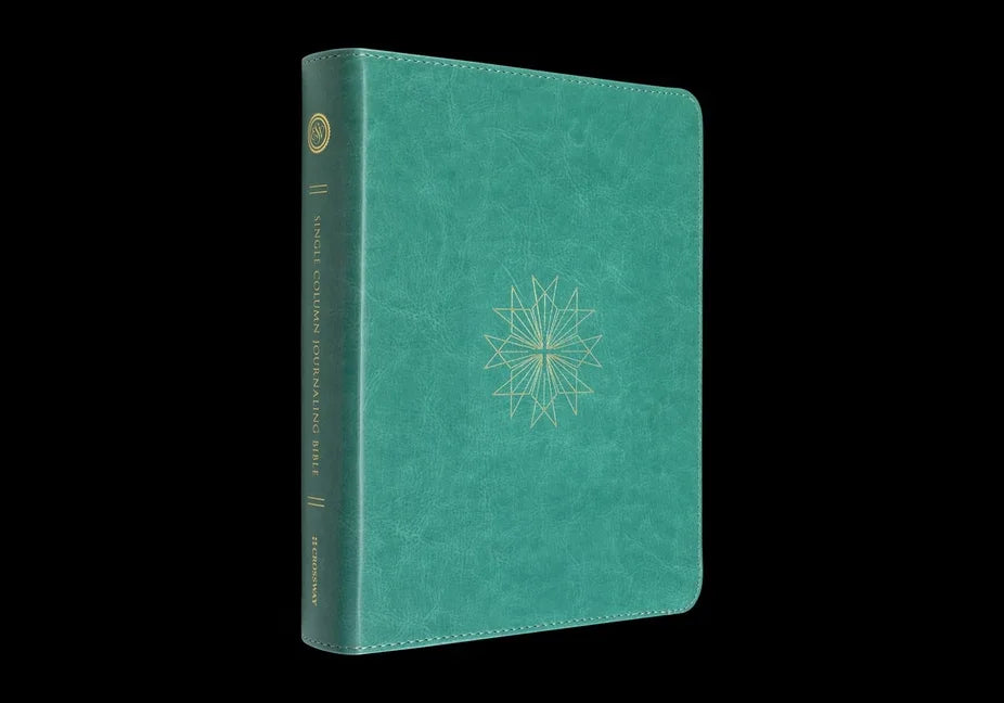 ESV Single Column Journaling Bible (Trutone, Teal, Resplendent Cross Design) - stevensbooks