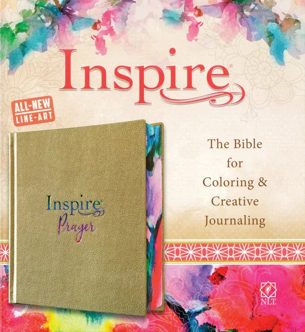 Inspire Prayer Bible NLT (Hardcover Leatherlike, Metallic Gold): The Bible for Coloring & Creative Journaling - stevensbooks