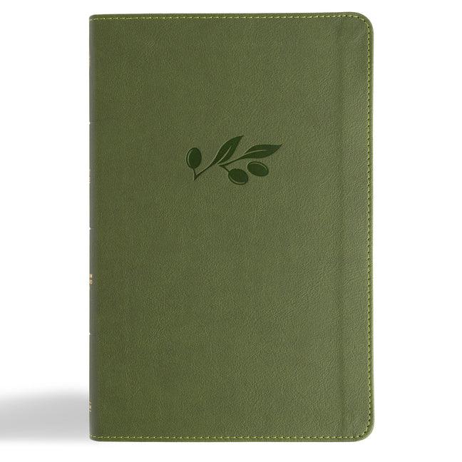CSB Thinline Bible, Anglicised Edition, Olive Leathertouch (Anglicised) - stevensbooks