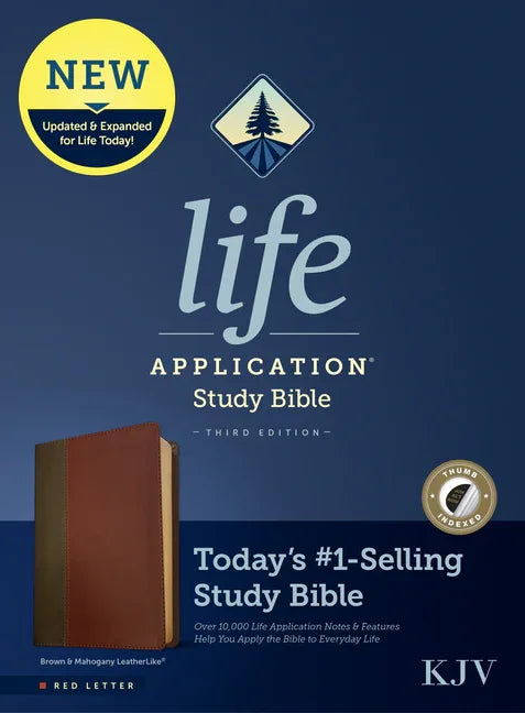 KJV Life Application Study Bible, Third Edition (Leatherlike, Brown/Mahogany, Indexed, Red Letter) - stevensbooks