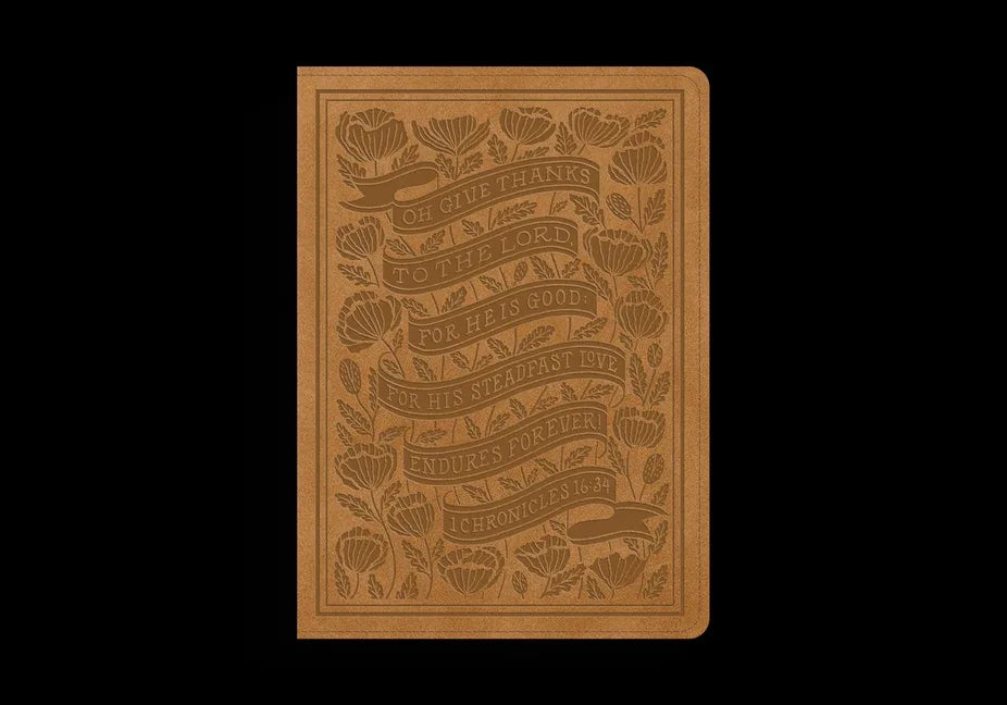 ESV Illuminated(tm) Bible, Art Journaling Edition (Trutone, Nubuck Caramel, 1 Chronicles 16:34 Design) - stevensbooks