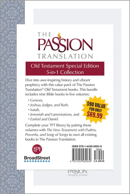 Passion Translation Old Testament Special Edition: 5-In-1 Collection - stevensbooks