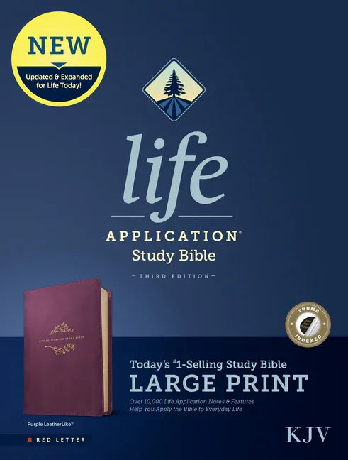KJV Life Application Study Bible, Third Edition, Large Print (Leatherlike, Purple, Indexed, Red Letter) - stevensbooks