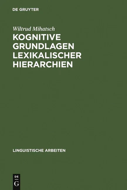 Kognitive Grundlagen lexikalischer Hierarchien - stevensbooks
