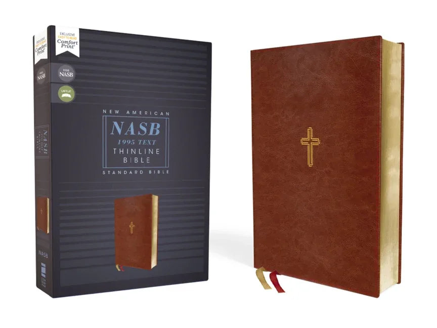 Nasb, Thinline Bible, Leathersoft, Brown, Red Letter Edition, 1995 Text, Comfort Print - stevensbooks