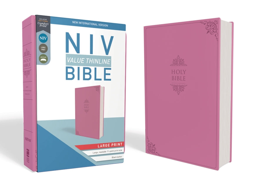 NIV, Value Thinline Bible, Large Print, Imitation Leather, Pink (Special) - Ingram