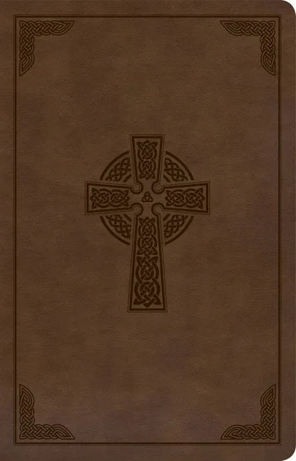 KJV Large Print Personal Size Reference Bible, Brown Celtic Cross Leathertouch, Indexed - stevensbooks