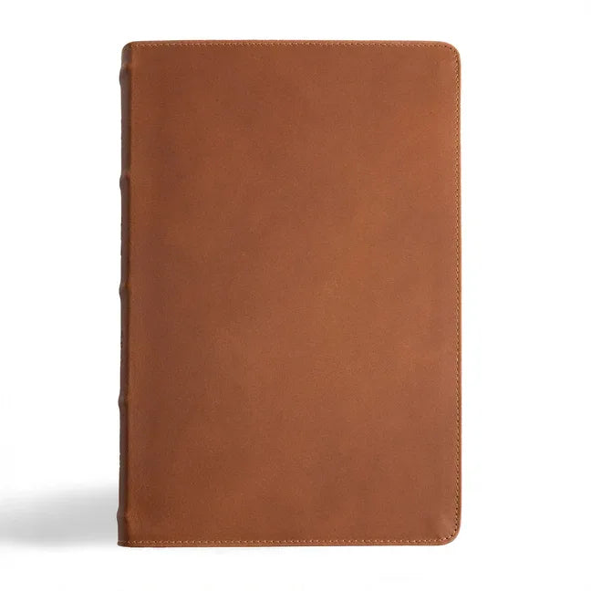 CSB Men's Daily Bible, Brown Genuine Leather, Indexed - stevensbooks