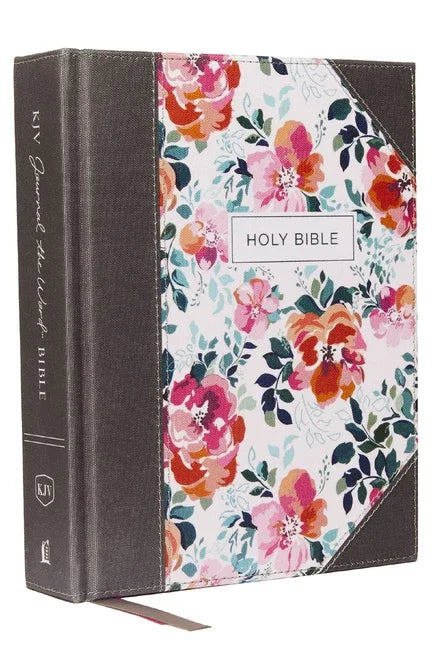 KJV, Journal the Word Bible, Cloth Over Board, Pink Floral, Red Letter Edition, Comfort Print: Reflect, Journal, or Create Art Next to Your Favorite V - stevensbooks