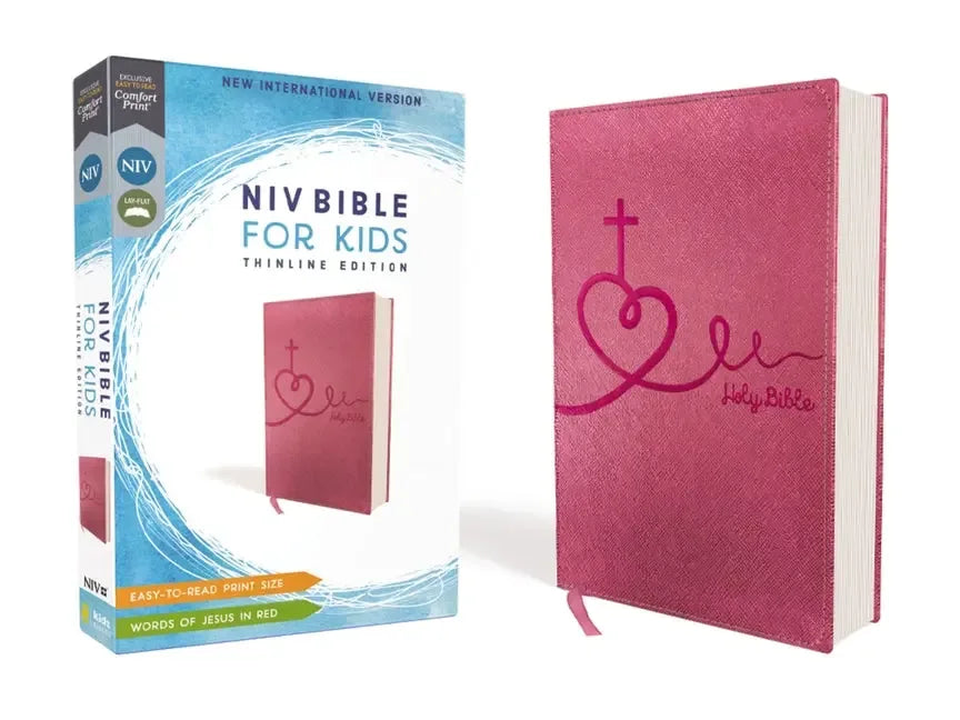 Niv, Bible for Kids, Leathersoft, Pink, Red Letter, Comfort Print: Thinline Edition - stevensbooks