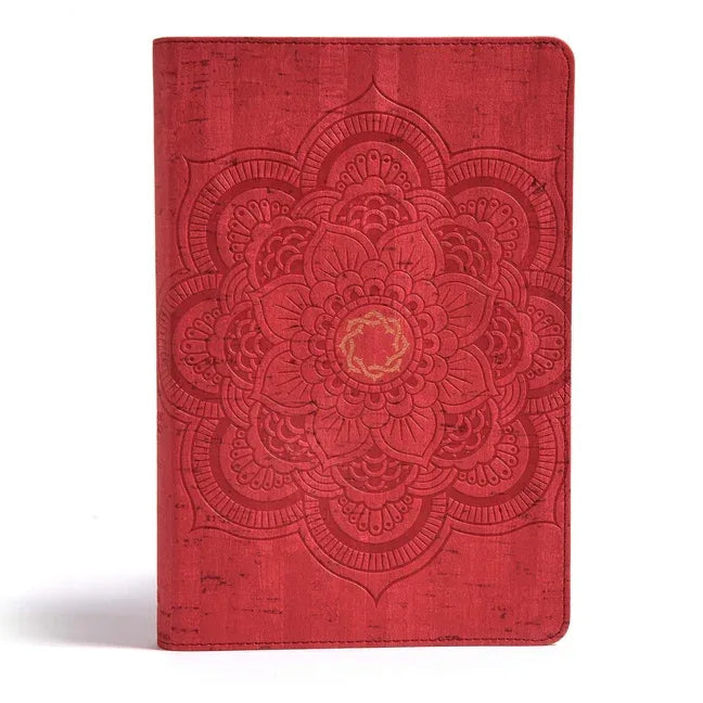 CSB Essential Teen Study Bible, Red Flower Cork Leathertouch - stevensbooks