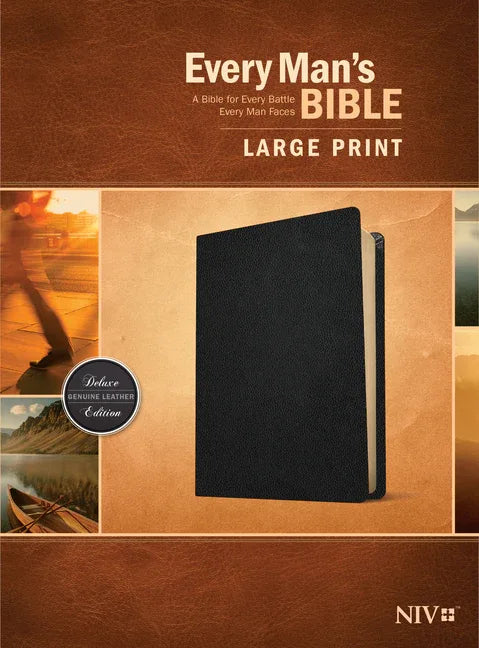 Every Man's Bible Niv, Large Print (Genuine Leather, Black) - stevensbooks