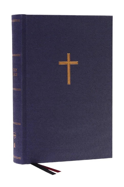 Nkjv, Single-Column Wide-Margin Reference Bible, Cloth Over Board, Blue, Red Letter, Comfort Print: Holy Bible, New King James Version - stevensbooks