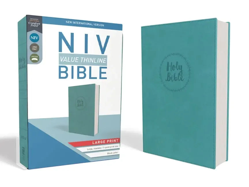 NIV, Value Thinline Bible, Large Print, Imitation Leather, Blue (Special) - stevensbooks