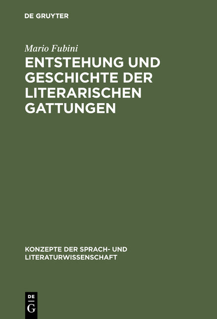 Entstehung und Geschichte der literarischen Gattungen (Reprint 2017) - Ingram