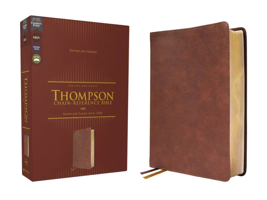 Nkjv, Thompson Chain-Reference Bible, Leathersoft, Brown, Red Letter, Comfort Print - stevensbooks