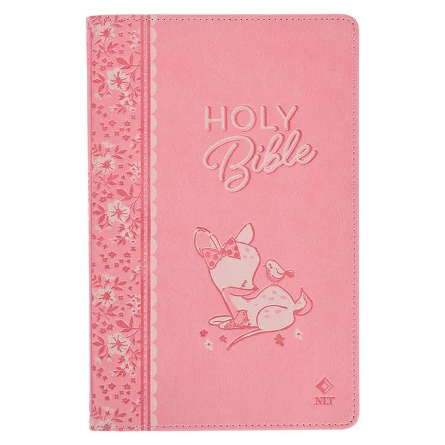 NLT Keepsake Holy Bible for Baby Girls Baptism Easter, New Living Translation, Pink - stevensbooks