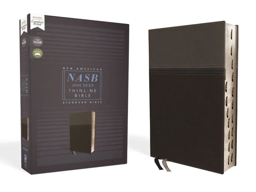Nasb, Thinline Bible, Leathersoft, Black, Red Letter Edition, 1995 Text, Thumb Indexed, Comfort Print - stevensbooks
