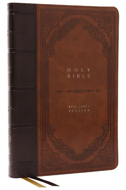 KJV Holy Bible: Giant Print Thinline Bible, Brown Leathersoft, Red Letter, Comfort Print (Thumb Indexed): King James Version (Vintage Series) - stevensbooks