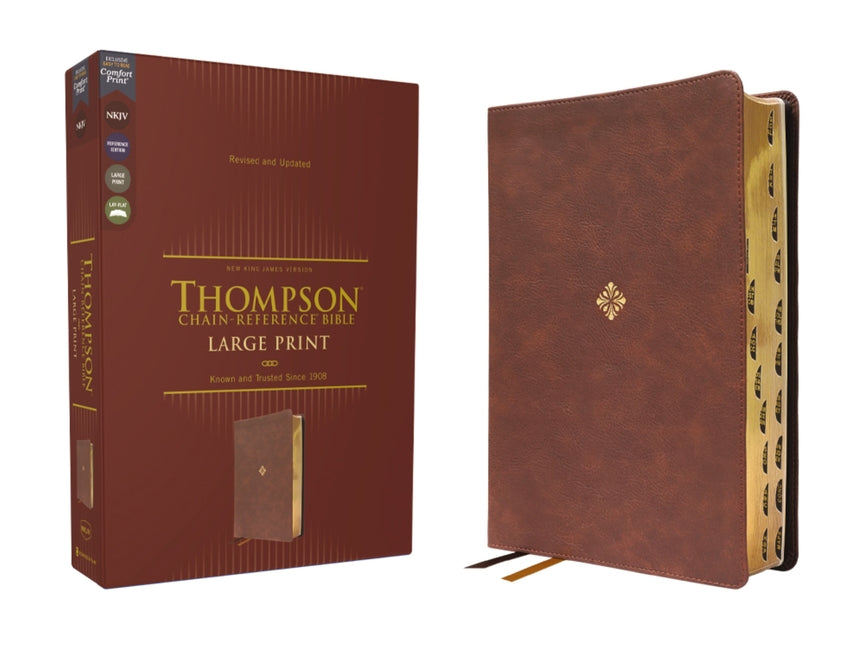 Nkjv, Thompson Chain-Reference Bible, Large Print, Leathersoft, Brown, Red Letter, Thumb Indexed, Comfort Print - Ingram