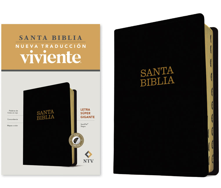 Santa Biblia Ntv, Letra Súper Gigante (Sentipiel, Negro, Índice, Letra Roja) - Ingram