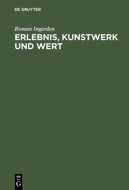 Erlebnis, Kunstwerk und Wert (Reprint 2012) - Ingram