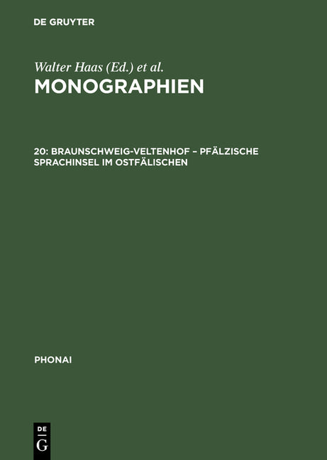 Monographien, 20, Braunschweig-Veltenhof - Pfälzische Sprachinsel im Ostfälischen (Reprint 2017) - Ingram