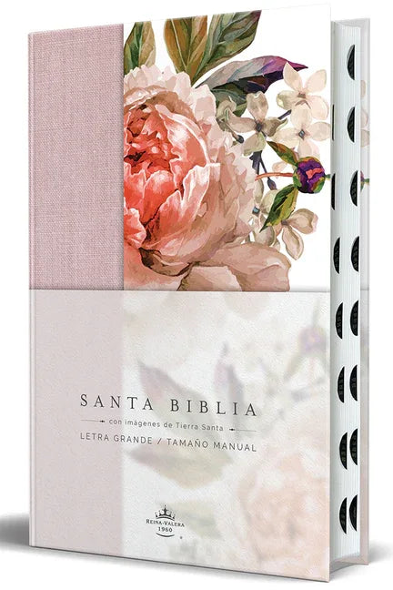 Biblia Reina Valera 1960 Letra Grande. Tela Rosada Con Flores, Manual Con Índice / Spanish Bible Rvr 1960, Large Print, Pink Floral Cloth with Index - stevensbooks