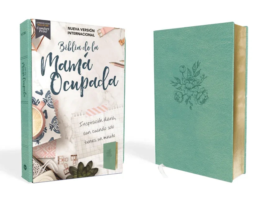 Nvi, Biblia de la Mamá Ocupada, Leathersoft, Turquesa, Palabras de Jesús En Rojo, Comfort Print: Inspiración Diaria Aun Cuando Solo Tienes Un Minuto - stevensbooks