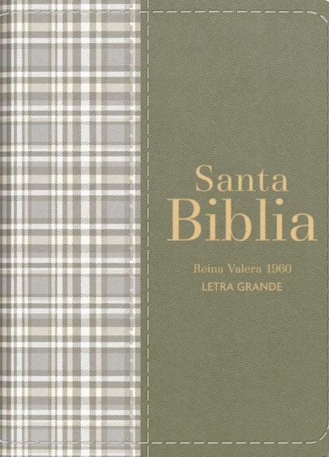 Biblia Rvr 1960 Compacta Símil Piel Cuadros Verde (Bible Rvr 1960 Compact Size Leatherlike Green Checked Pattern(spanish Edition) - stevensbooks