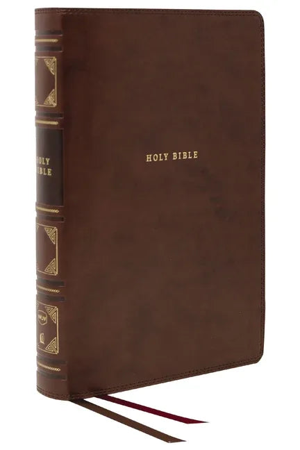 Nkjv, Reference Bible, Classic Verse-By-Verse, Center-Column, Leathersoft, Brown, Indexed, Red Letter Edition, Comfort Print - stevensbooks