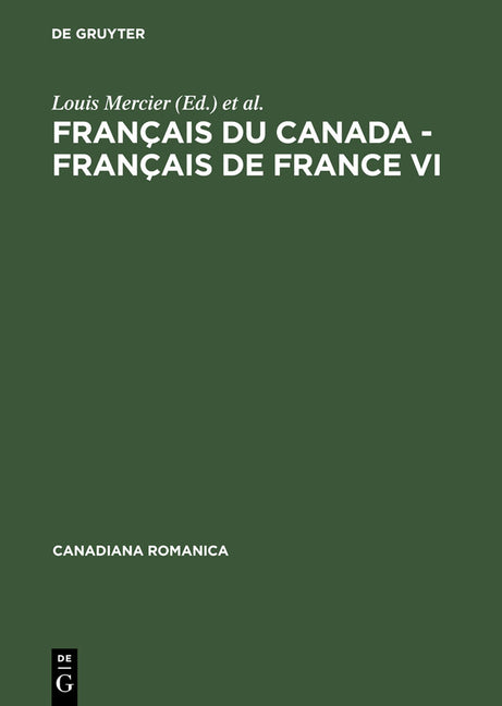 Français du Canada - Français de France VI (Reprint 2013) - Ingram