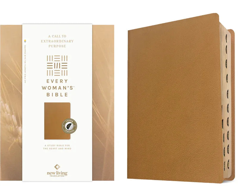 NLT Every Woman's Bible, Filament Enabled (Genuine Leather, Camel, Indexed, Red Letter) - stevensbooks