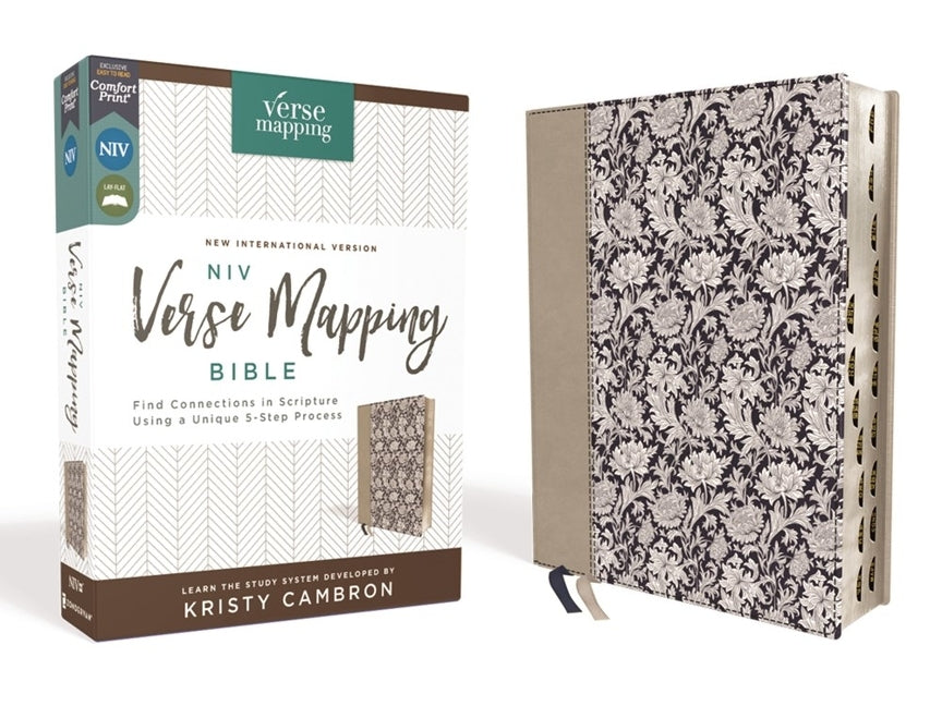Niv, Verse Mapping Bible, Leathersoft, Navy Floral, Thumb Indexed, Comfort Print: Find Connections in Scripture Using a Unique 5-Step Process - Ingram