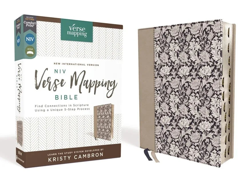 Niv, Verse Mapping Bible, Leathersoft, Navy Floral, Thumb Indexed, Comfort Print: Find Connections in Scripture Using a Unique 5-Step Process - stevensbooks