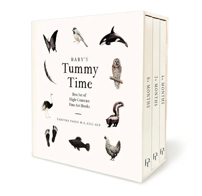 Baby's Tummy Time Book Box Set: A 3-Book Box Set of High-Contrast Art for Visual Stimulation at Tummy Time - stevensbooks